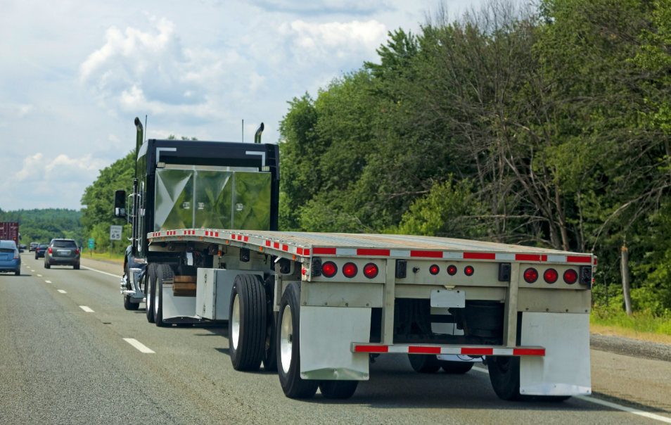 truck with flat bed trailer